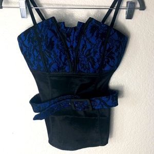 OhYes Lace Floral Print Bustier Top